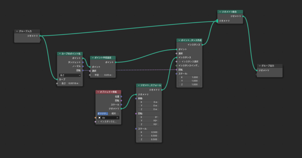 How the geometry nodes are set up